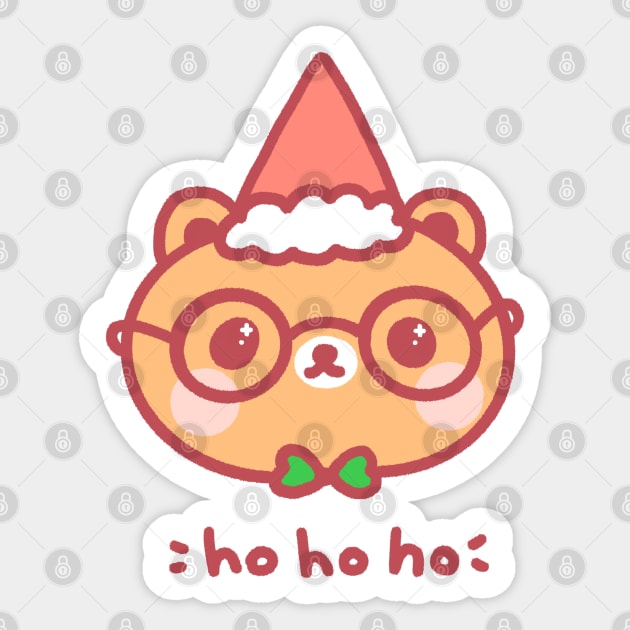 xmas bear Sticker by missrainartwork 